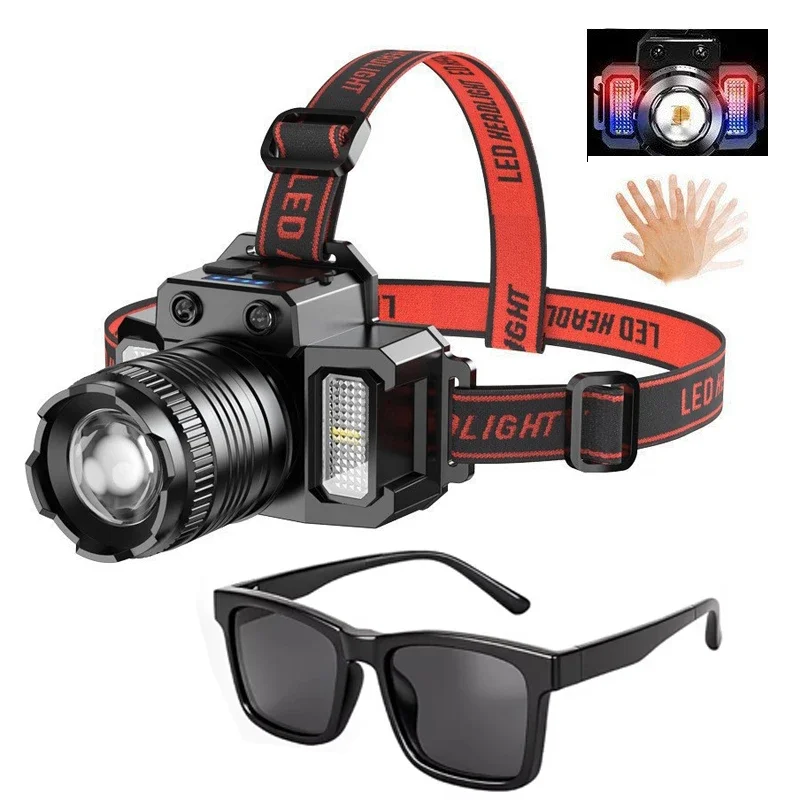 Tattoo Headlamp with Polarized Glasses, Rechargeable LED Tattoo Work Light Kit, Anti-Glare Hands-Free Lighting for Tattoo Artist