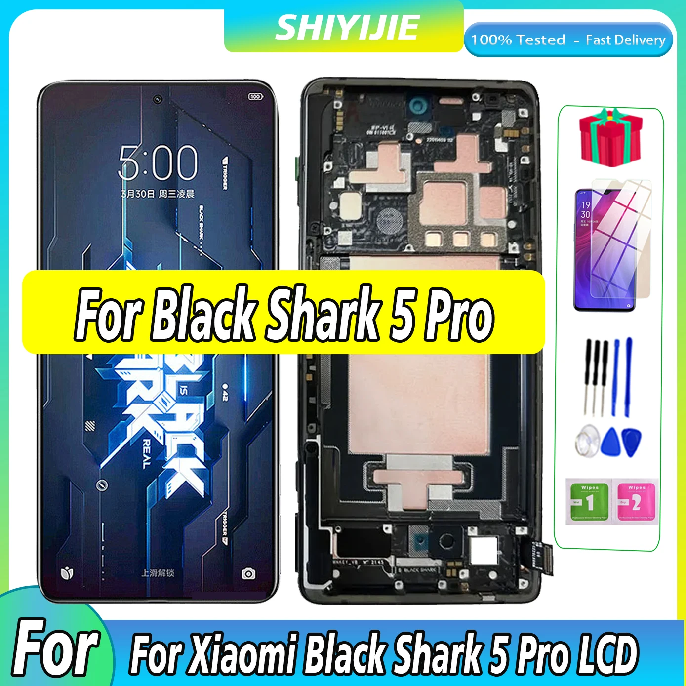 

100%Tested Original AMOLED For Xiaomi Black Shark 5 Pro LCD Display Touch Screen For BlackShark 5 Pro SHARK KTUS-A0 LCD Digitize