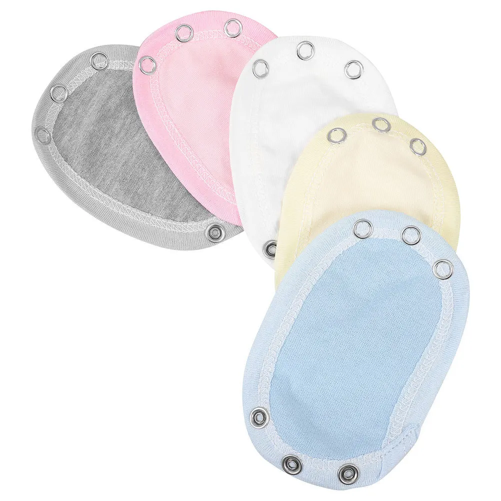 

5Pcs Baby Bodysuit Extender Snap Cotton Dual Layer Extender Piece Infant Rompers Clothes Extension Soft Comfortable