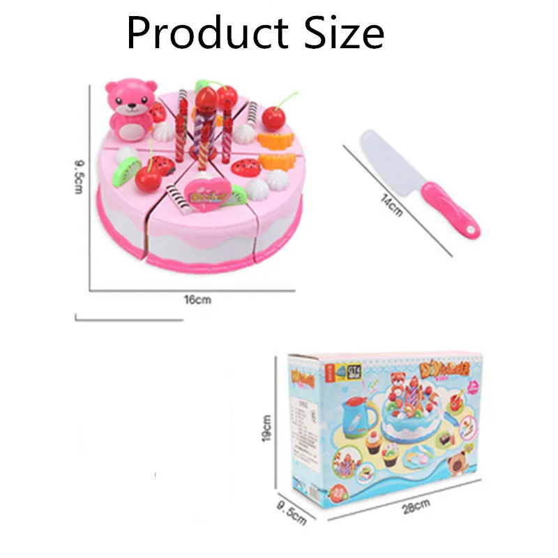 ألعاب الفتيات DIY التظاهر اللعب لعبة محاكاة الغذاء كعكة عيد ميلاد مجموعة اللعب منزل المطبخ لعب هدايا للأطفال الأطفال #6