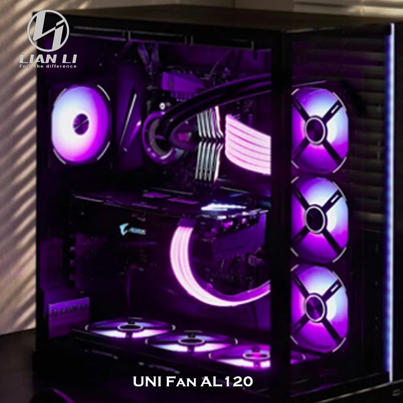 مروحة Lian Li UNI AL120 V1 ARGB بدون كابل تدعم L-Connect PWM صامتة منخفضة الضوضاء عالية التحكم في مزامنة RPM MB، حزمة واحدة #6