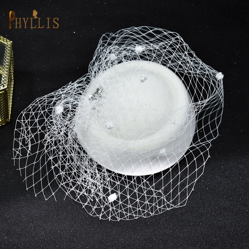 JM10 Fashion Ladies Fascinator Bridal Hats Birdcage Face Veils Bride Headwear Wedding Church Cocktail Party Headpiece