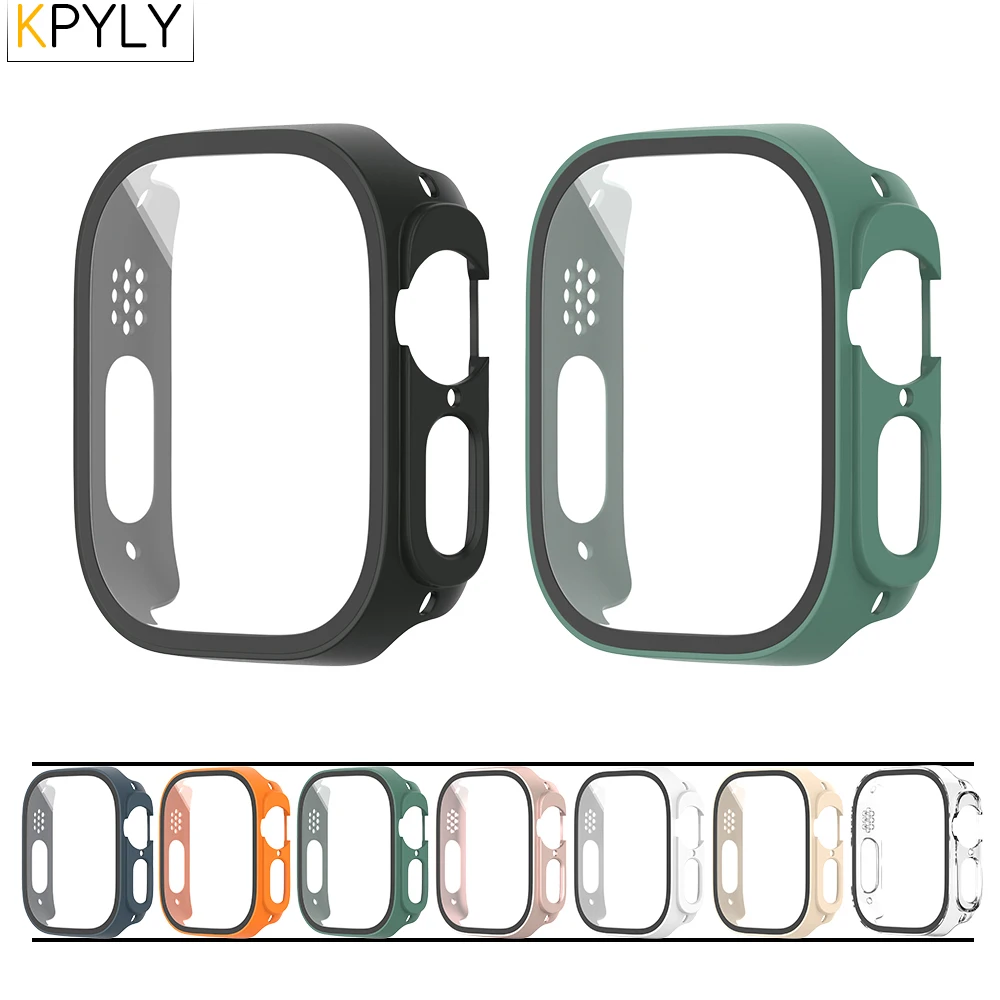 Glass Cover For Apple Watch case Ultra 2 49mm smartwatch Bumper+Screen Protector Tempered iwatch series apple watch Accessories