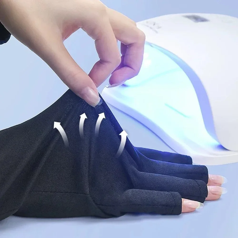 2pcs Anti Uv Rays Protect Gloves Nail Gloves Led Lamp Nail Uv Protection Radiation Proof Glove Manicure Nailart Tools