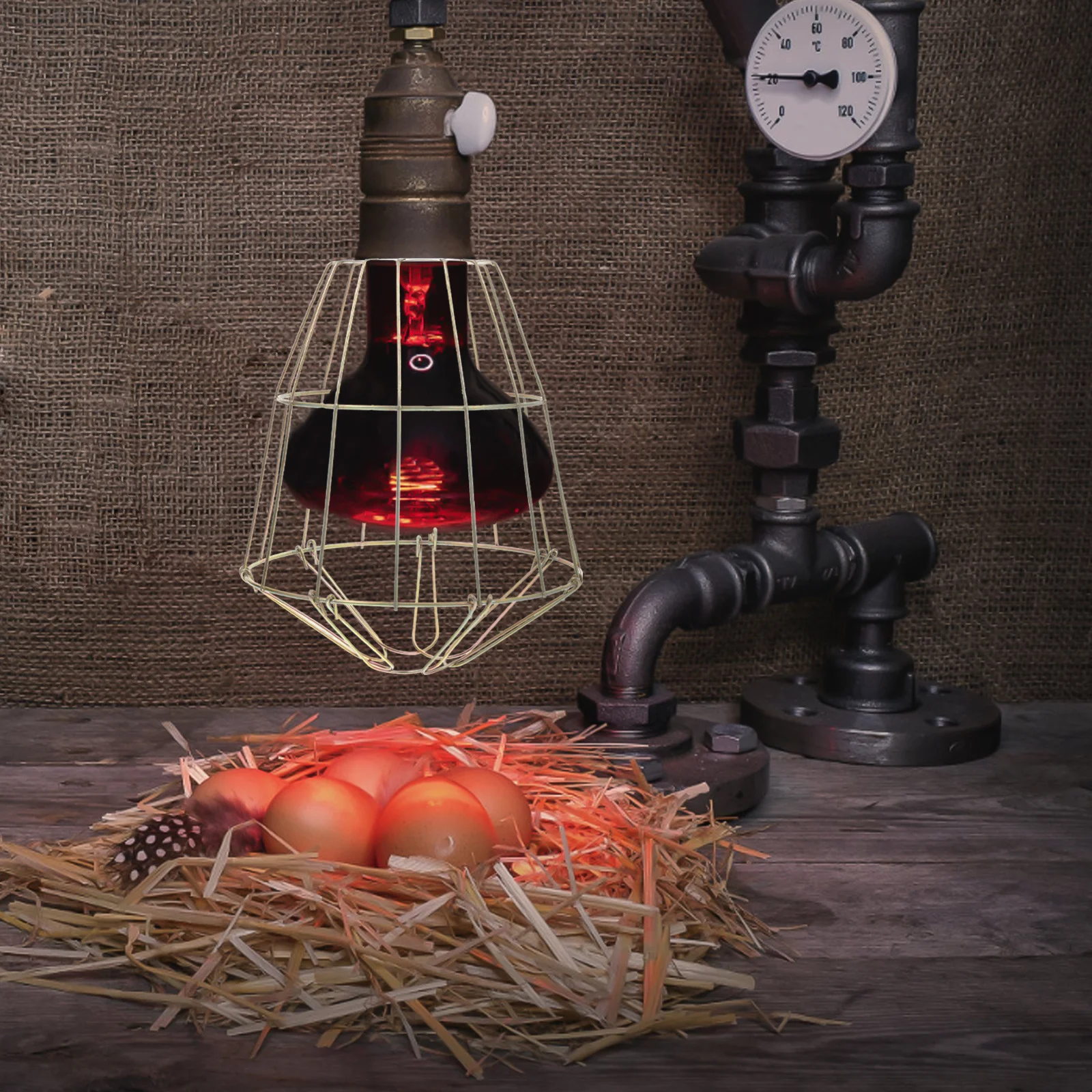 

E27 Bulb Insulation Lampshade Protective Wire Cage Vintage Iron Art Shade for Pendant Ceiling Fan Light 120 Iron Bulb Shade