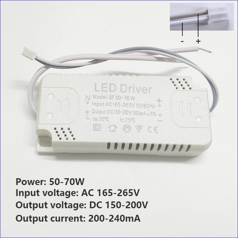 LED Driver Adapter For LED Lighting AC165-265V Non-Isolating Transformer For LED Ceiling Light Replacement 8-24W 30-50W 60-80W