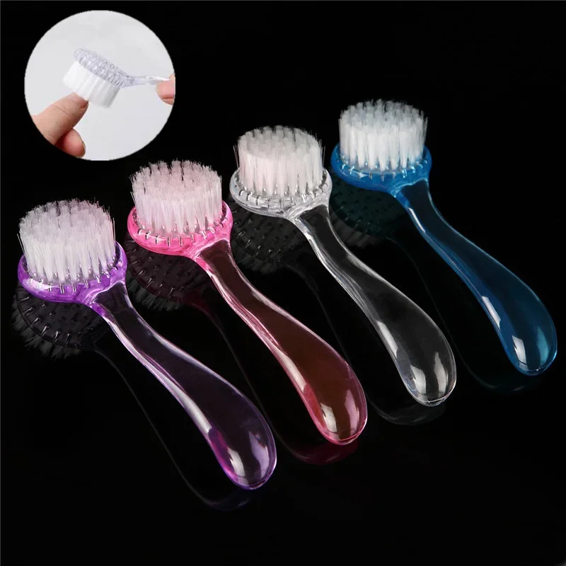 

1 Pieces Round Head Plastic Nail Art Dust Cleaning Brush with Cap for Manicure Pedicure Makeup Washing Brushes Tools