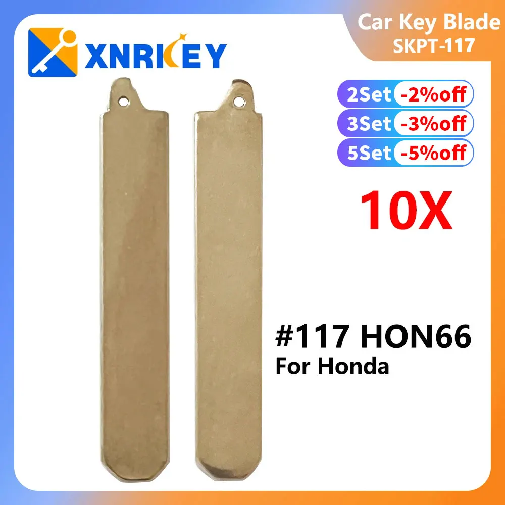 HON66-mando a distancia Universal sin cortar para coche, hoja de llave abatible para Honda, Original, sin cortar, 117 #