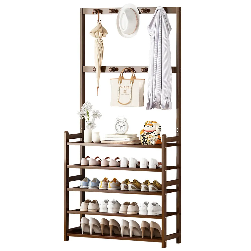 New Home Japanese Shoe Rack Coat and Hat Rack One Simple Door Shoe Shelf Storage Shoe Cabinet Door Shelf Hanger Organization