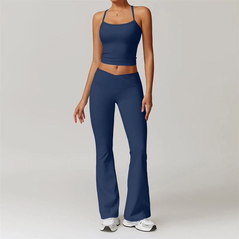 2 قطعة ملابس اليوغا المرأة رياضية ملابس رياضية بيلاتيس اللياقة البدنية البدلة الصالة الرياضية تجريب مجموعات رفع الرياضة الصدرية طماق البدلة