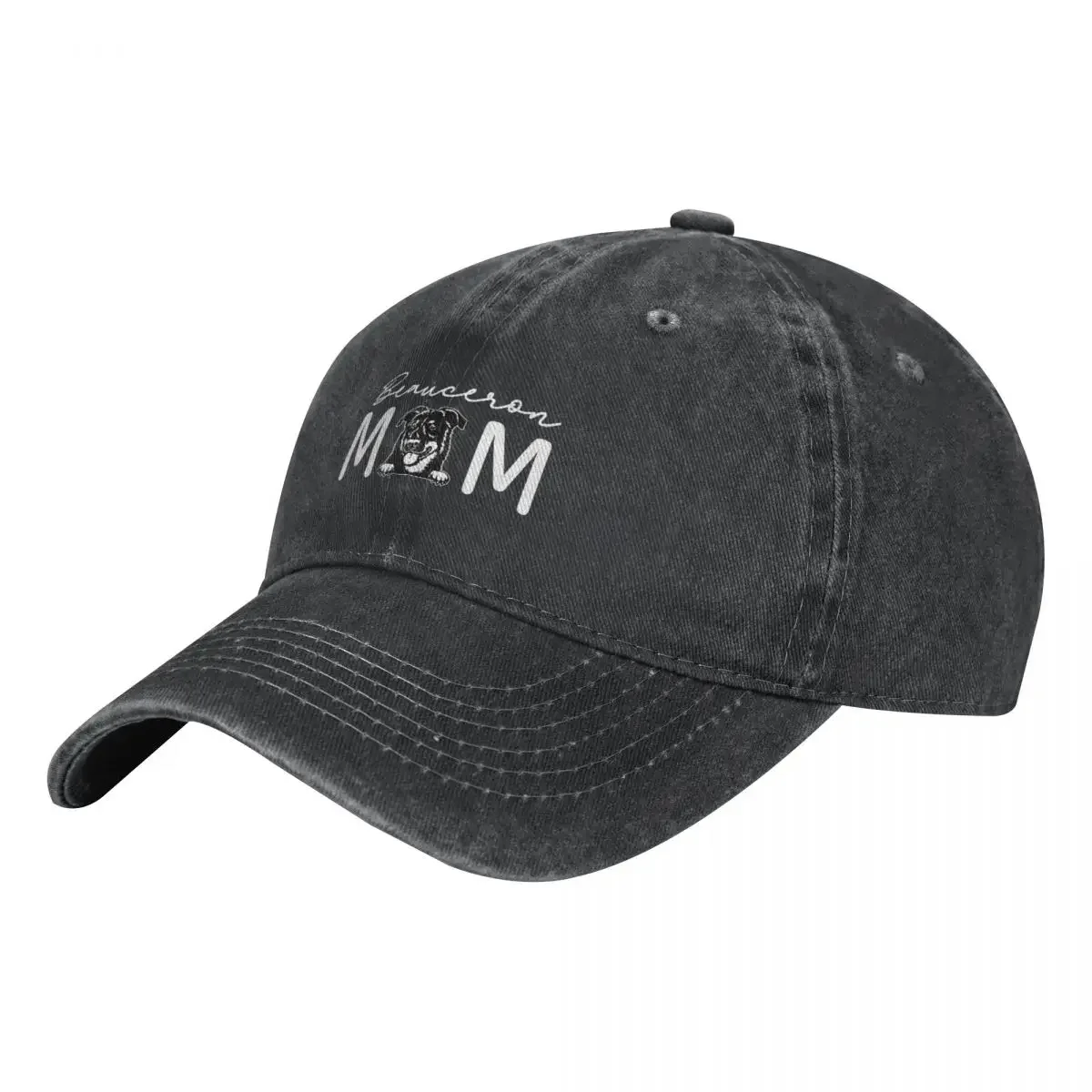 Dog Mom Lover Fur Mama Beauceron Washed Denim Baseball Cap Trucker Hats Unique Harajuku