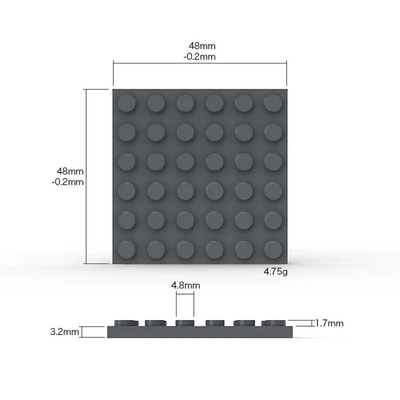 Placa Base Criativa Pequena para Blocos de Construção DIY, Tijolos Compatíveis com Montagens Construções Brinquedos, MOC 3958, 6x6, 10Pcs