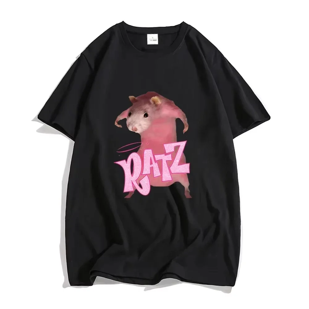 Camiseta con estampado de dibujos animados de Ratz Mouse para hombre, camiseta holgada de manga corta con estampado de dibujos animados Harajuku, nueva moda, fresca y cómoda