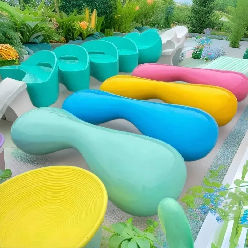 FRP lounge chair shopping mall special-shaped candy stool modern creative park square hotel public waiting lounge chair