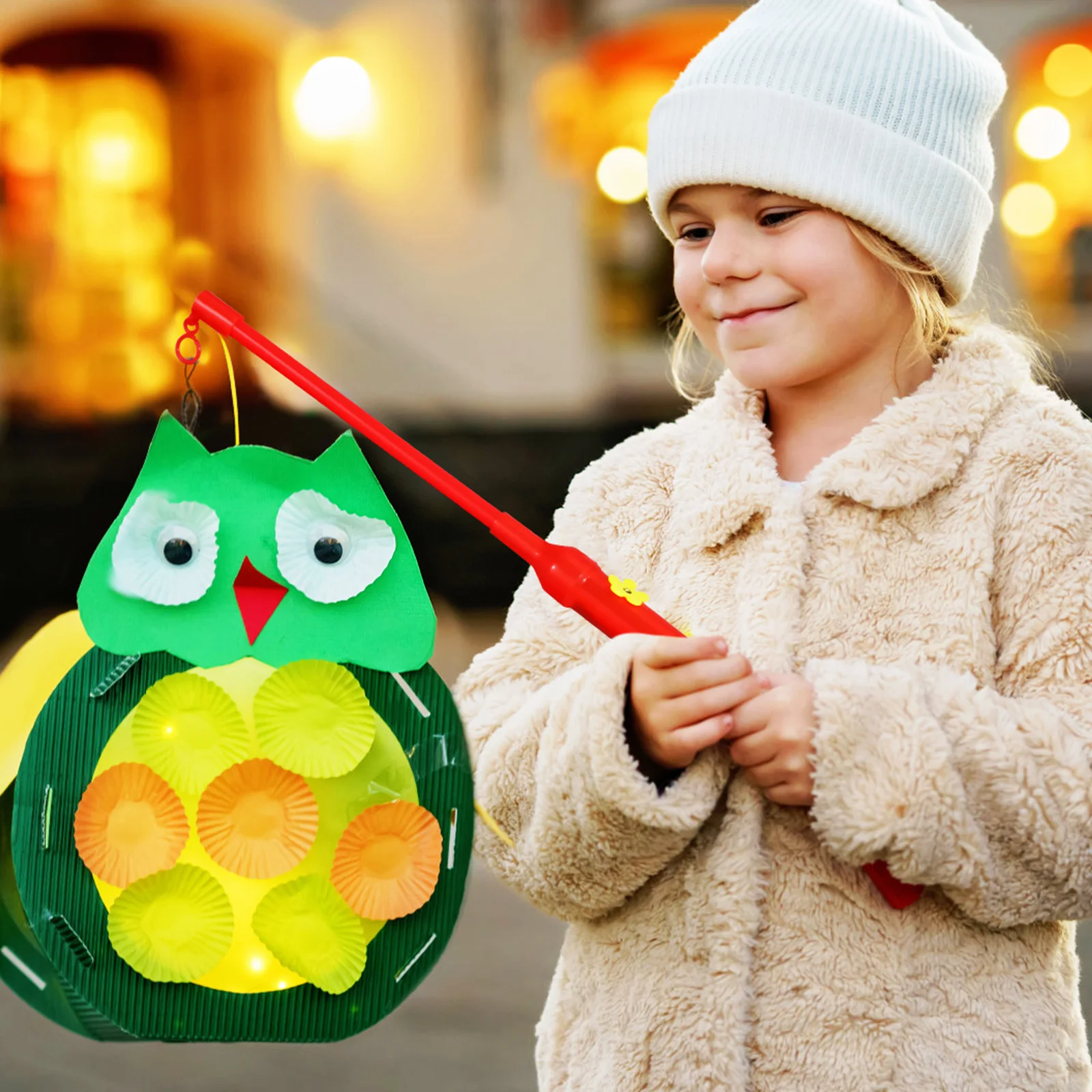 

4Pcs LED Lantern Stick Light Plastic Lantern Holding Rods Traditional Festival Decorations Light Lanterns Pole Handles