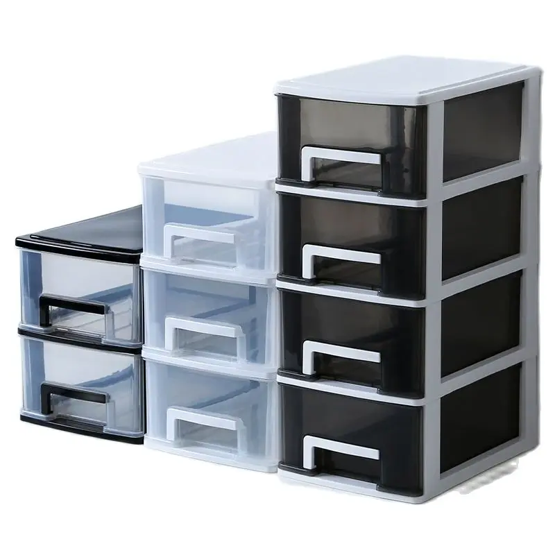 Boîte de Rangement en Plastique pour Étudiant, Accessoire de Maquillage Transparent, Empilable