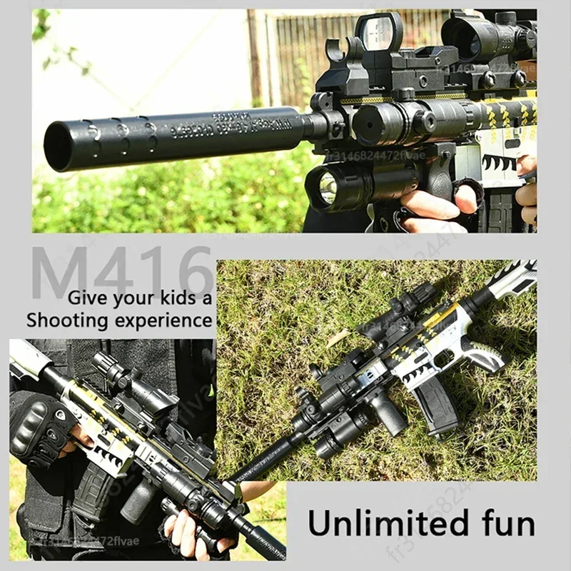 Automatic M416 gun toy auto gel ball Ballaster kids toys outdoor air hot slot rifle ssplatter weapon for child