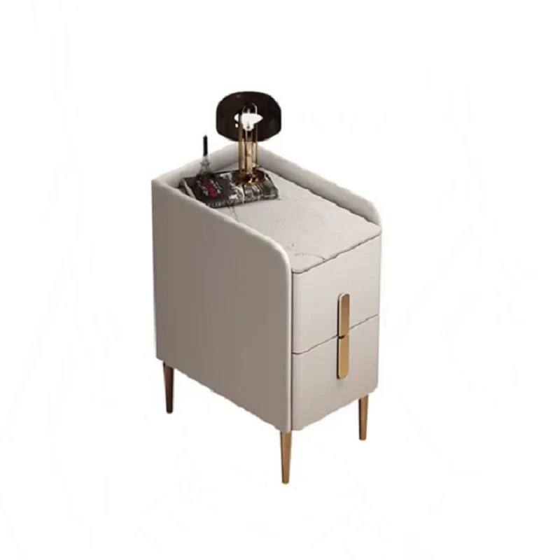 

Small Bedside Cabinet Solid Wood Modern Simple And Luxurious Mini Bedside Cabinet Ultra Narrow And Very Narrow Rock Plate Storag