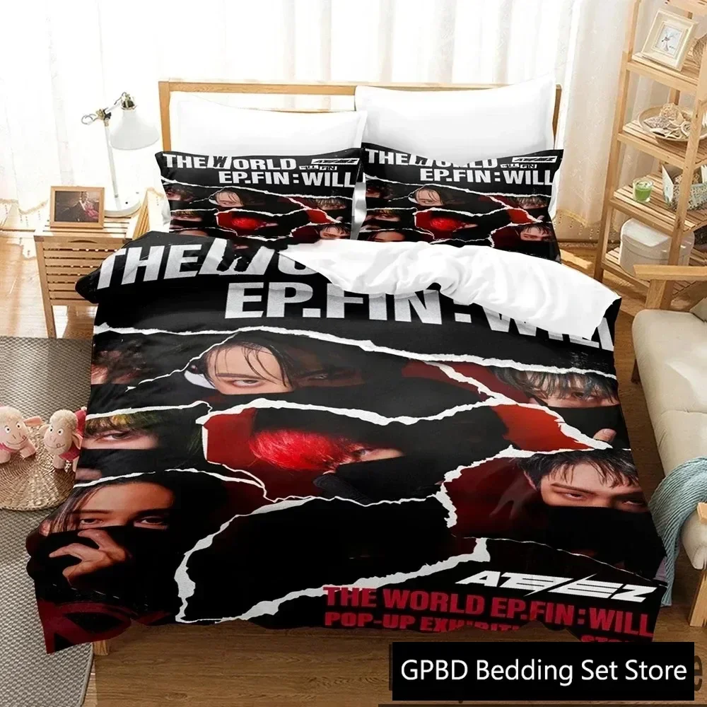 The World Ep.fin Will ATEEZ Bedding Set 3D Printed Suitable for Bedroom Duvet Cover Set With Pillowcases Kids Home Textile