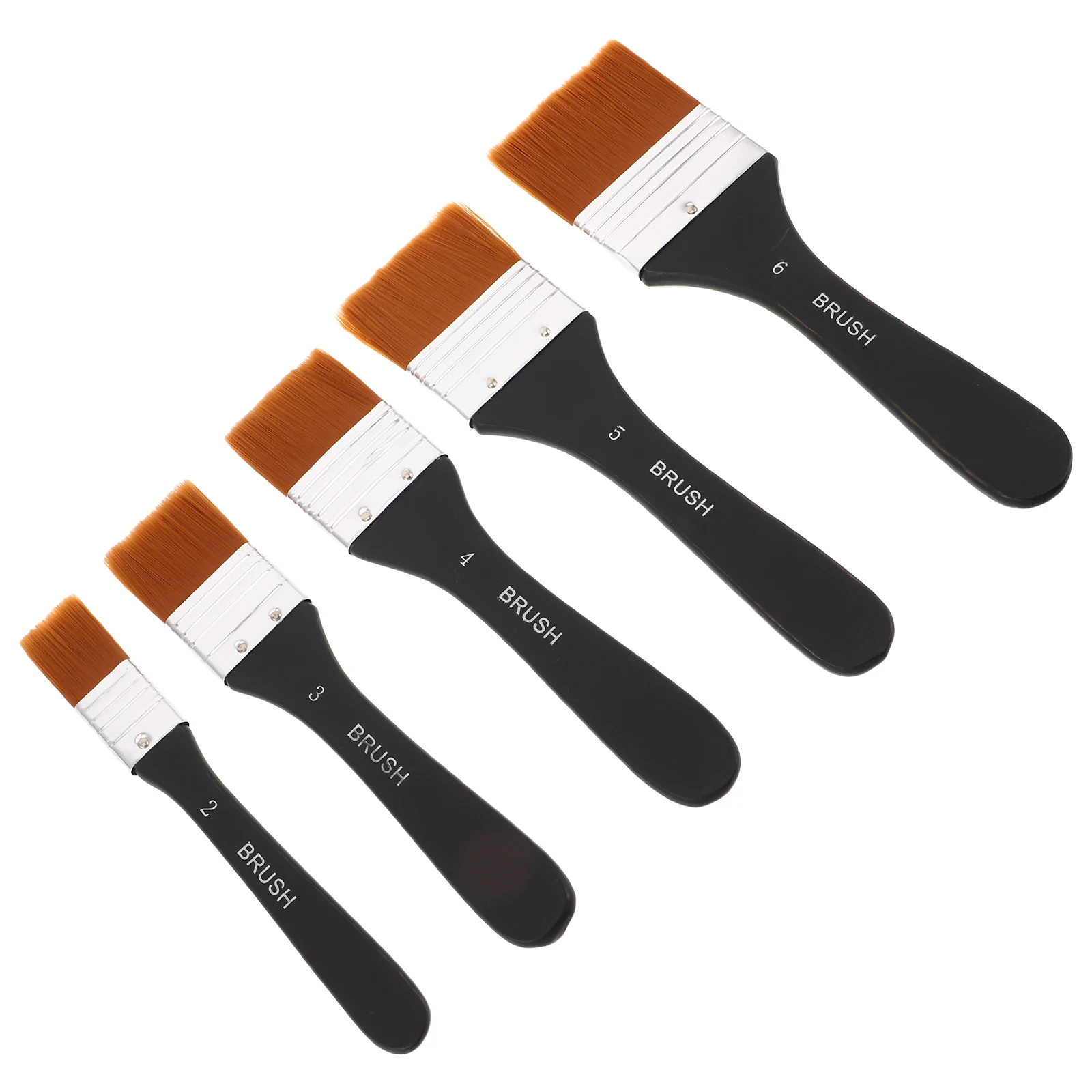 

5 Pcs Scrubbing Brush Nylon Craft Brushes Canvas Painting for Wood Handle Flat Tools