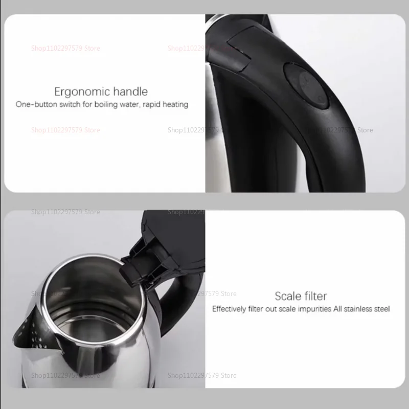Stainless Steel Electric Kettle Kitchen Appliances Smart Kettle For Hotel Family Trip Kitchen Rust-proof Durable Electric Kettle