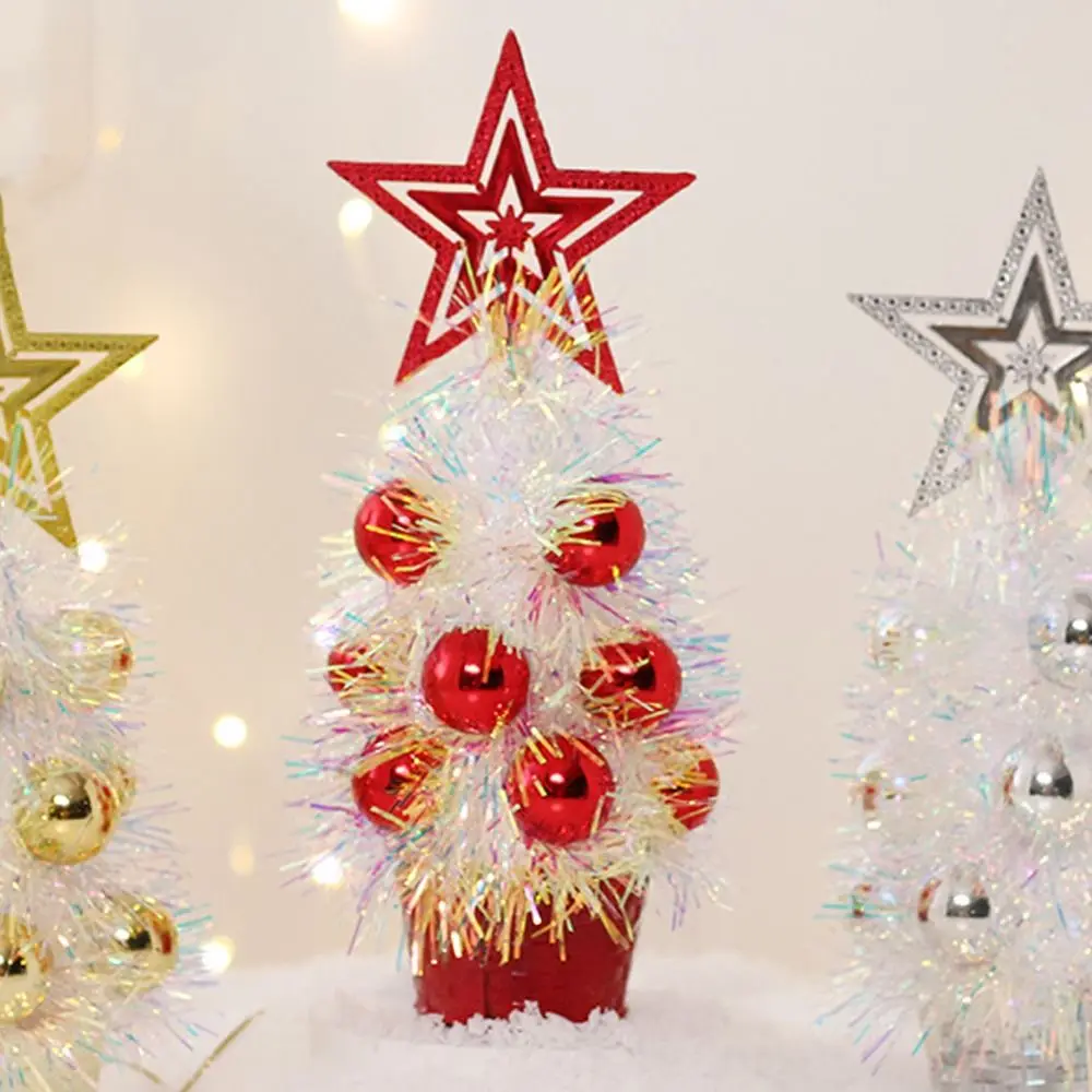Plastic Mini Christmas Tree Ornaments Elegant DIY Handicraft Artificial Christmas Tree Festive Funny Christmas Decorations