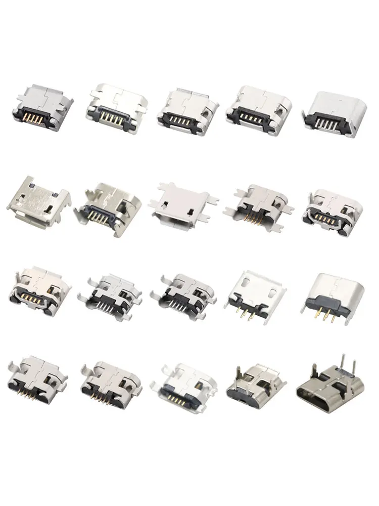 Złącze Micro USB 2Pin 5Pin Jack żeńskie DIP SMD do telefonów, tabletów, głośników itp. Port ładowania Gniazdo zasilania v8 Wtyczka danych — zdjęcie 2