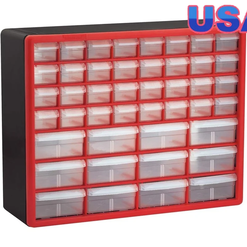 

44 Drawer Plastic Organizer Cabinet Garage Storage Tools Beads Makeup Crafts Classroom Supplies