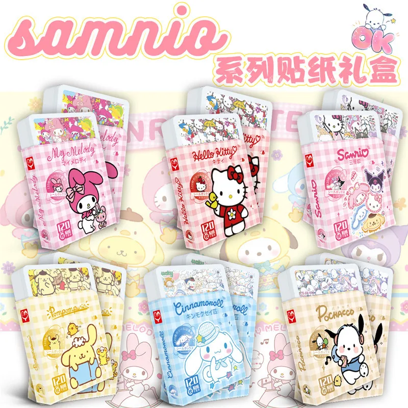 

120PCS Sanrio Stickers Cinnamoroll Pochacco Handbook Decoration Cartoon Waterproof Stickers Peripheral Stickers