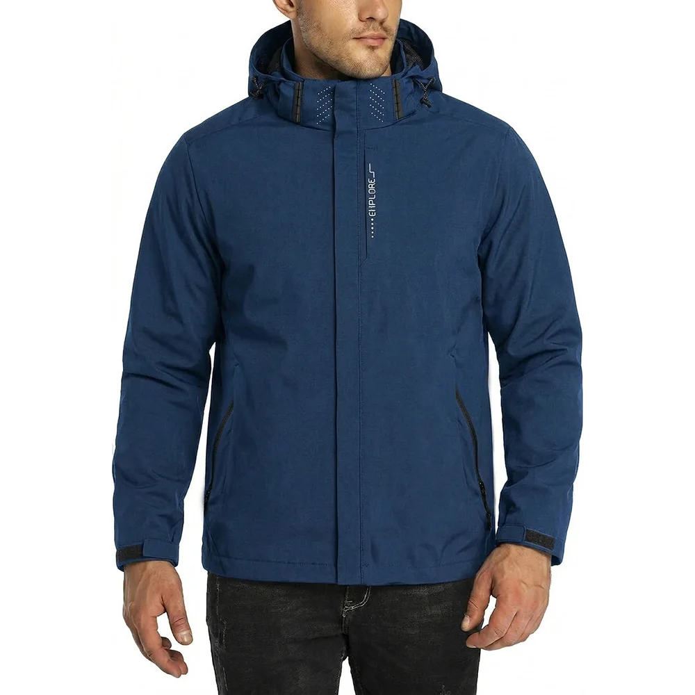 Autumn New Men's Outdoor Jacket Hooded Zipper Fashion Slim Fit Windbproof Coat Camping Hiking Waterproof Casual Outerwear