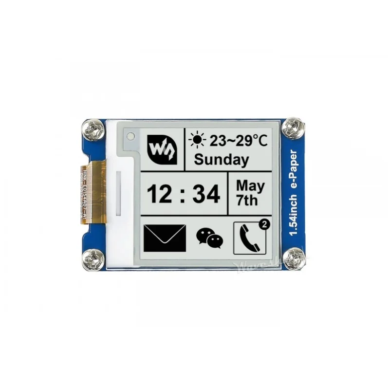Waveshare 1.54inch E-Ink display black/white e-paper 200x200 resolution SPI interface, for Raspberry Pi/ESP32/Arduino