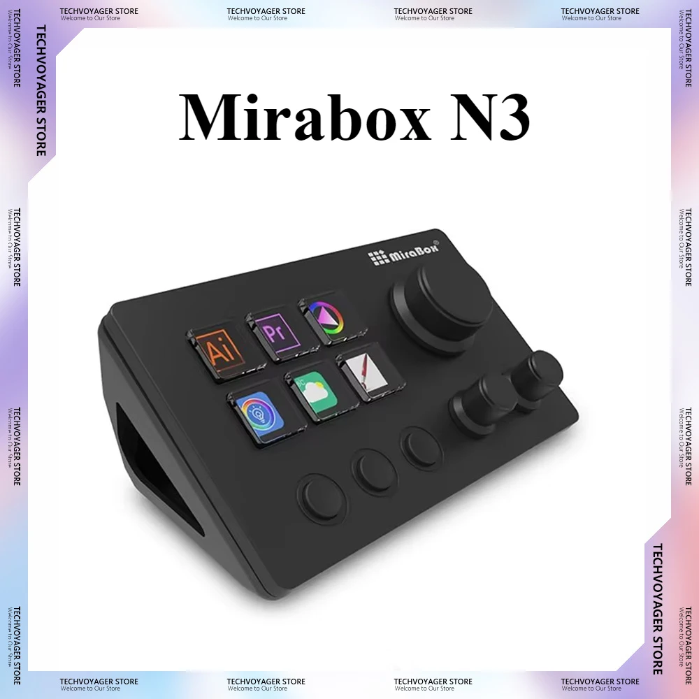 

Миниатюрные клавиатуры Mirabox N3, ЖК-контроллер с кнопками на заказ, ручка экрана, макропрограммирование, визуальные Windows/MacOS Kryboard в подарок