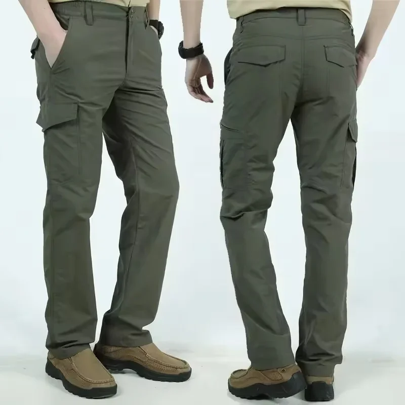 2025 Outdoor Waterproof Tactical Cargo Pants Men Breathable Summer Casual Army Military Long Trousers Male Quick Dry Cargo Pants