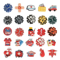 1pcs shoe Charms Accessories PVC Shoe Decoration gardian nurse medical For clog accessories wristbands  Kids Party X-mas Gifts