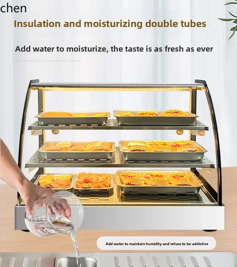 H20- insulation cabinet heating incubator egg tart bread glass food desktop small display cabinet