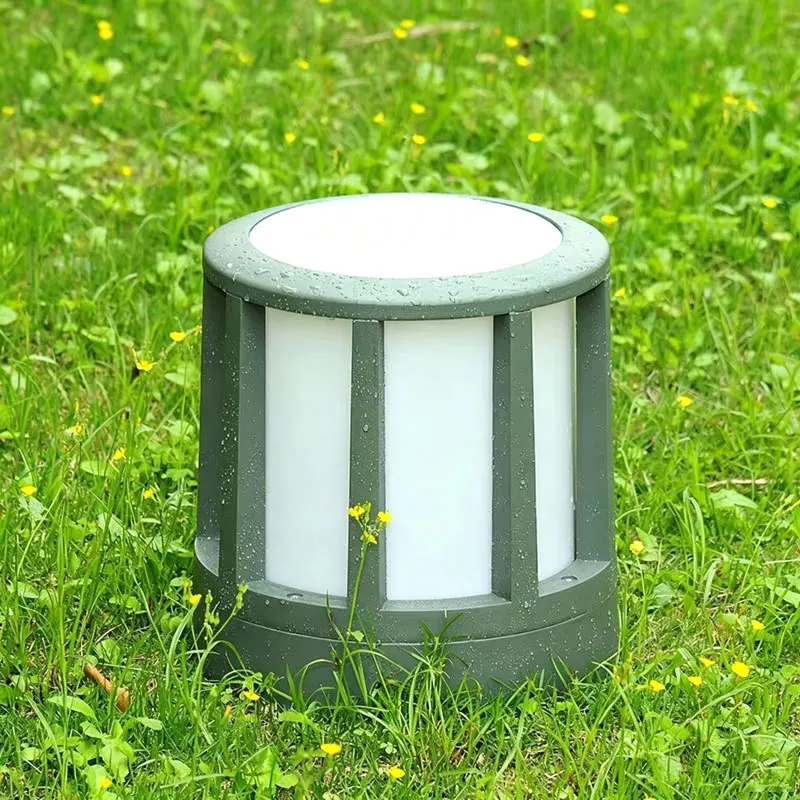 LED Column Headlight Powered Pillar Lamp Outdoor Waterproof Wall Light Villa Courtyard Landscape Garden Decor Lighting