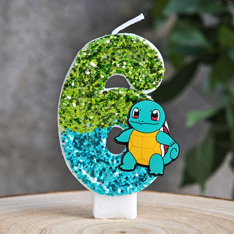 Pokemon Kerze Nummer 0-9 Fußball Kerze Pikachu Kuchen Dekoration Junge Geburtstag Party für Kinder Baby Dusche Dekor Geschenk