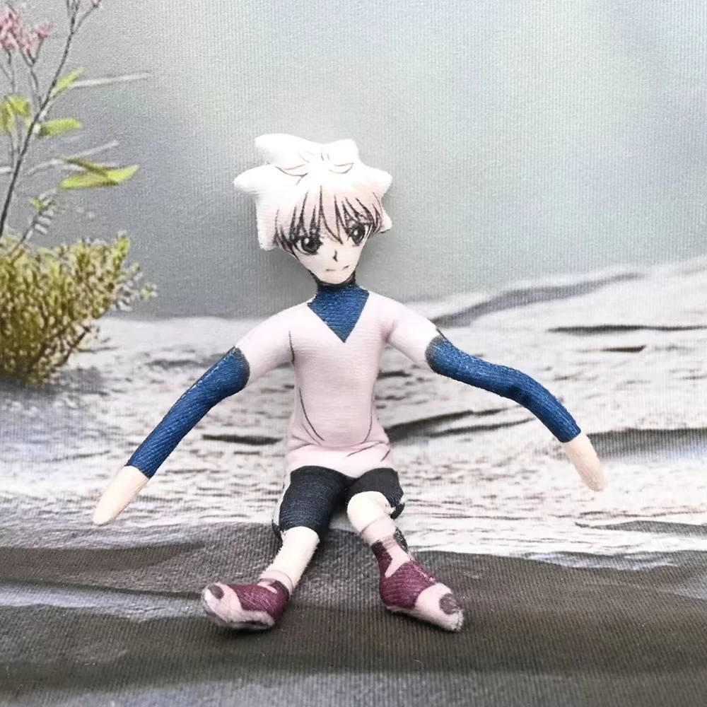 Anime Hunter Killua Zoldyck Cosplay Plush Doll Stuffed Dolls Cute Plushies Room Decoration Abstract Wire Joint Twistable Gifts