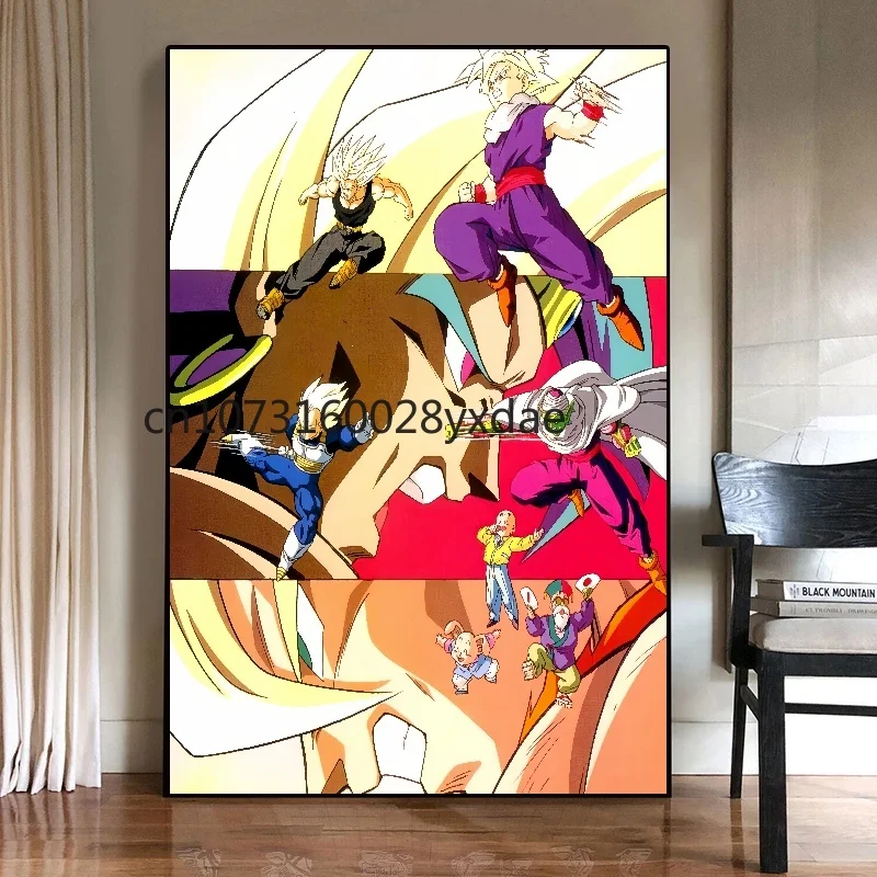 Classic Bandai Anime Dragon Ball HD Poster Goku Gohan Vegeta Piccolo Friza Retro Canvas Painting Print Wall Art Children Gift