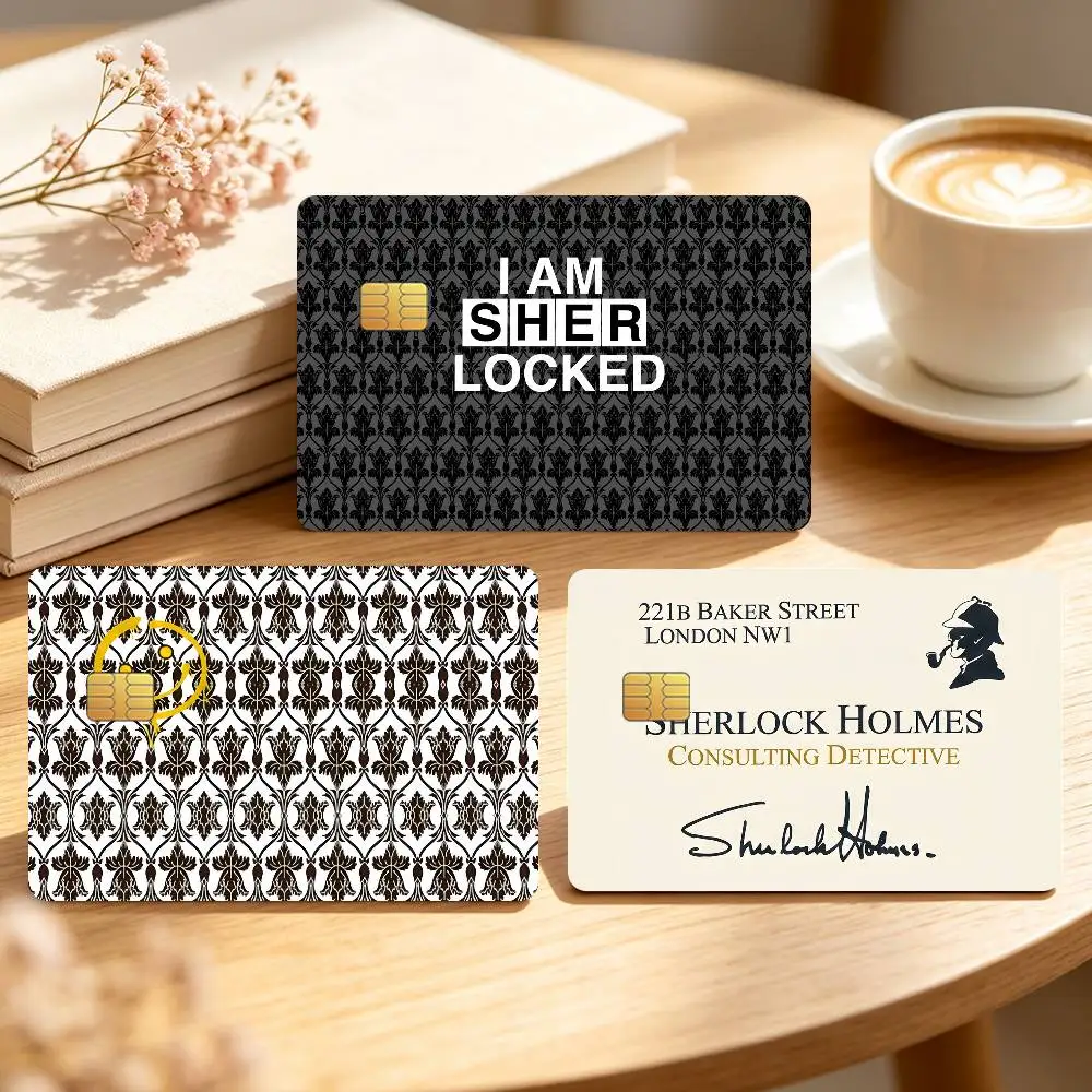 Famous S-Sherlock H-Holmes-S Cool Credit Card Skin Stickers For Bank Bus Metro Cards Waterproof Anti-Scratch Gift 4PCS