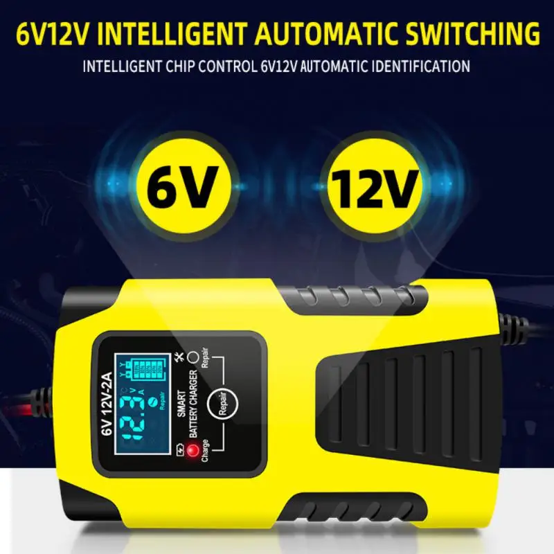 Intelligent Automotive Battery Charger 6V 12V Car Motorcycle Trucks AGM -Acid Automatic Repair Desulfator Accessories