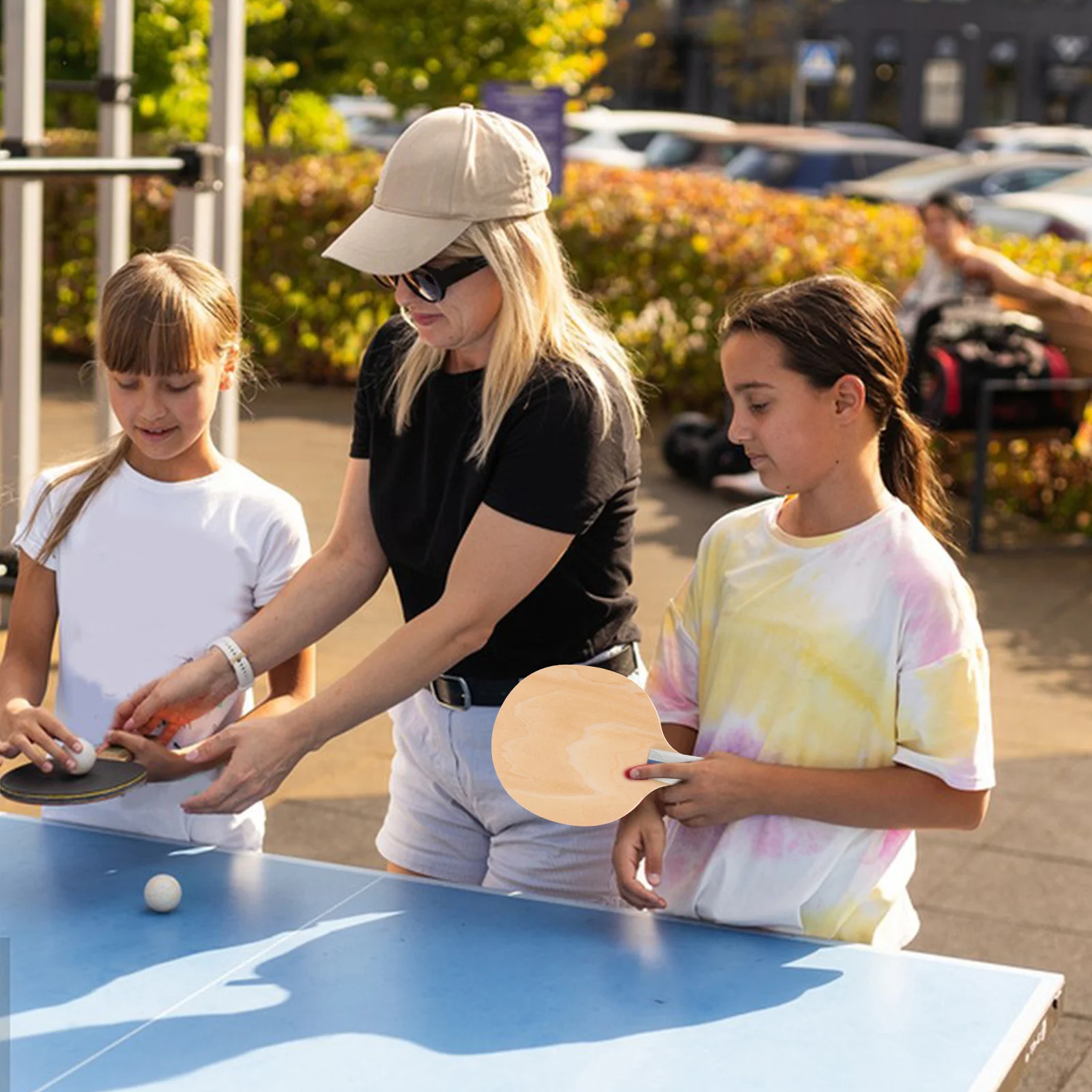 

Table Tennis Racket Standard Size Wooden Paddle Beginner Training Equipment Comfortable Grip for Training Competitions and Match