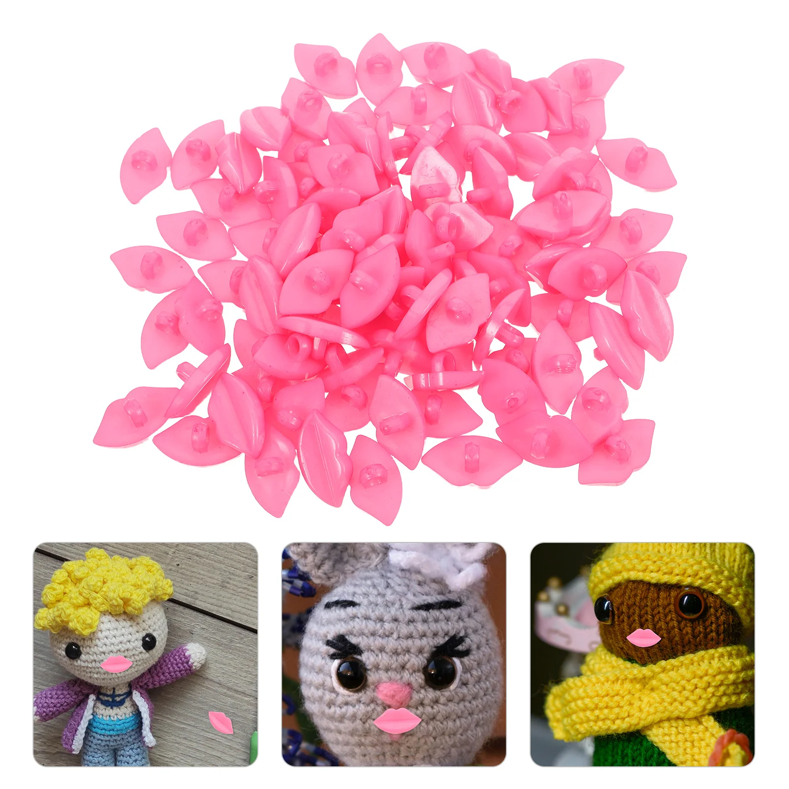 

100pcs Accessories Mouth Pieces For Diy Making Safety Lip Replacement Plastic Miniature Mouth Parts Craft