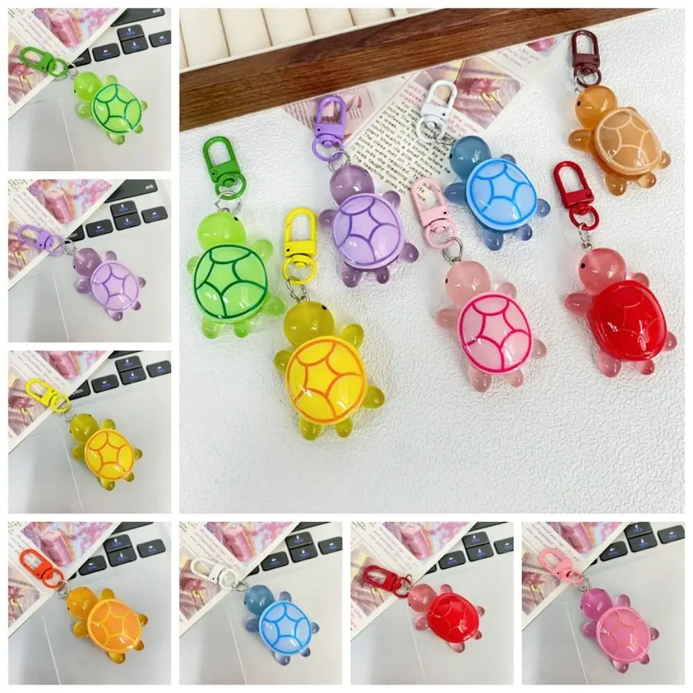 Portable Glow-in-the-dark Color Turtle Keychain Cute Ins Bag Pendant Accessories Vintage Girl Heart Hanging Ornament Men