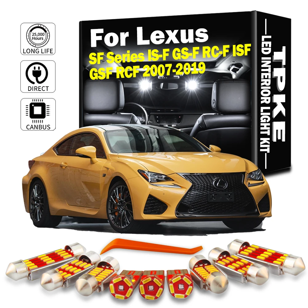 TPKE LED Interior Map Dome Light Indoor Bulbs Kit For Lexus SF Series IS-F GS-F RC-F ISF GSF RCF 2007-2017 2018 2019 Accessories