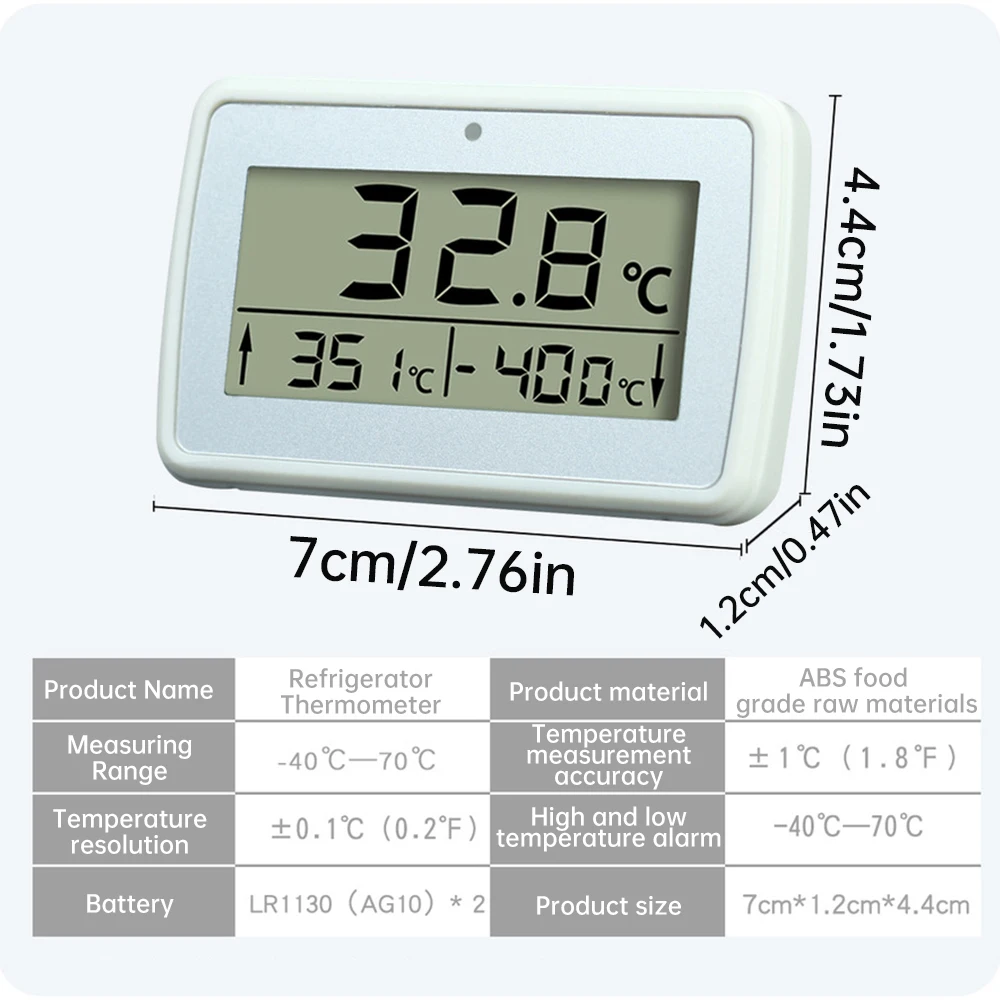 Hanging Household Mini Digital Electronic Fridge Frost Freezer Room LCD Refrigerator Thermometer Meter With Hook -40℃~70℃