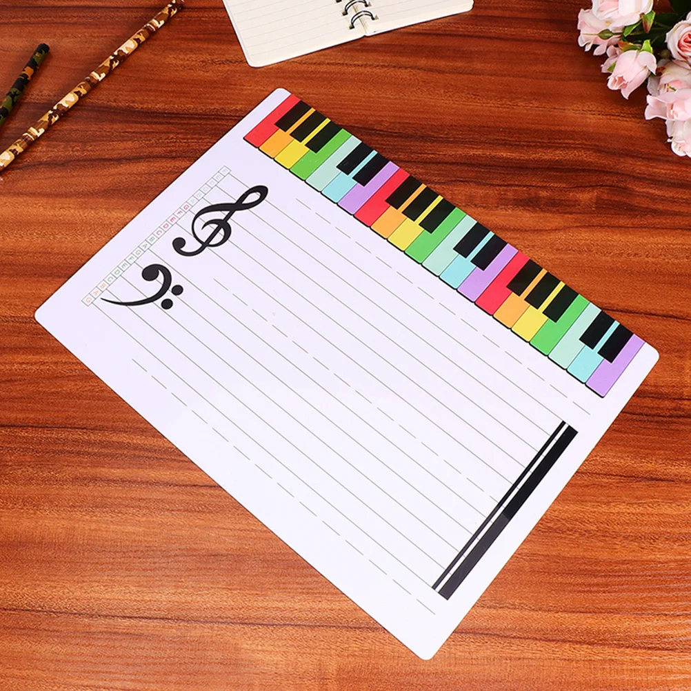 Exercise Board Teaching Practice Tool White Key Writable Staff Whiteboard Musical Stave Reusable Erasable Letter