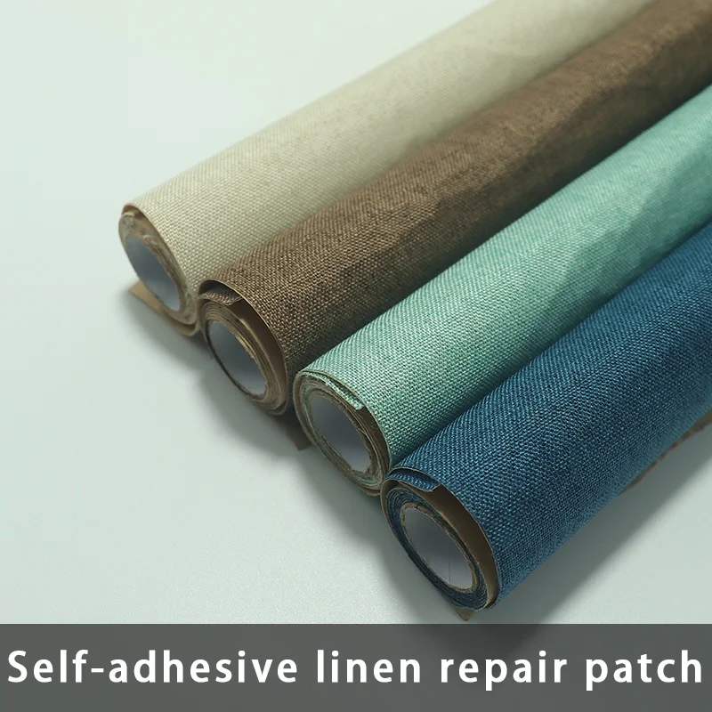 

Самоклеящаяся льняная ткань в рулоне, льняная ремонтная нашивка для поделок, мебели, дивана, ремонта одежды, украшение шкатулки для драгоценностей 40x135 см