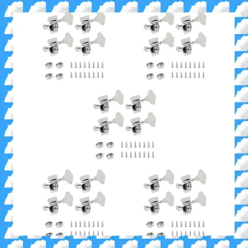 

ONGE 20Pcs Guitar Tuning Pegs Electric Bass Tuner Peg Guitar Open Gear Tuning Pegs Machine Heads Silver