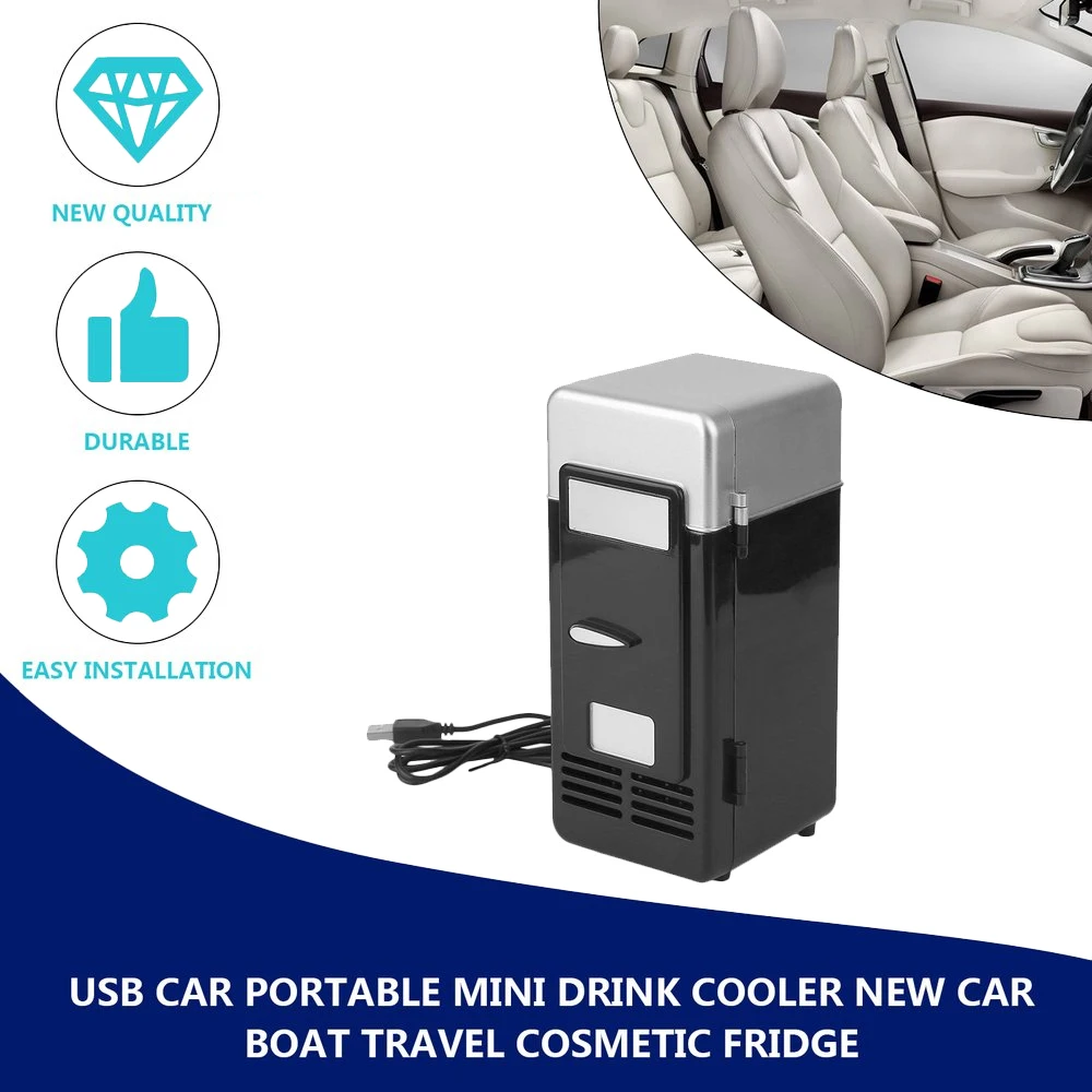 5V USB Mini Car Electric Refrigerator Beverage Cooling Fridge Multi-functional Classic Durable Car Inner Desktop Cooling Fridge